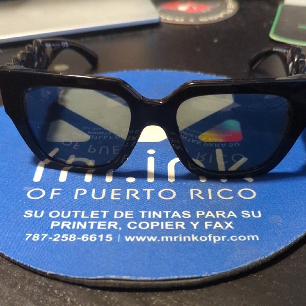 Versace Black Sunglasses with Gold Accent - Picture 5 of 9